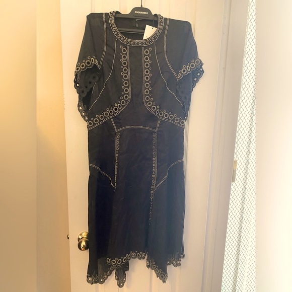 Isabel Marant Dress With Beaded Flutter Sleeve Dress $3200 NWT Size L - Picture 6 of 15
